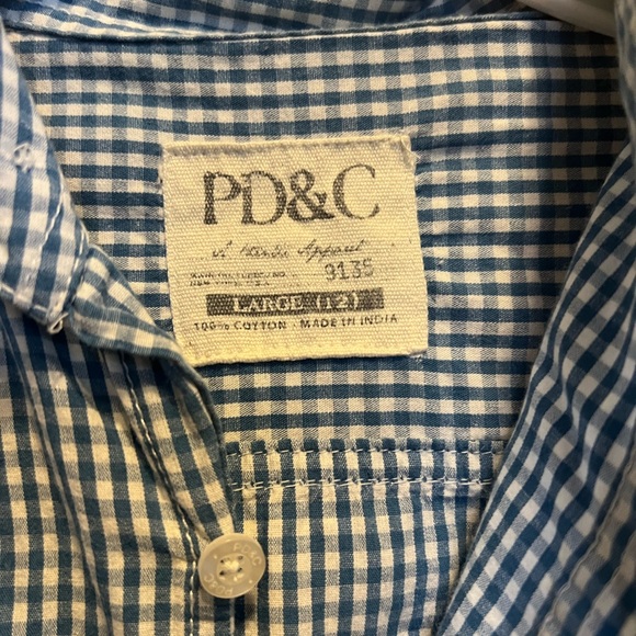 Boys blue & white check short sleep shirt size large 12 - Picture 2 of 4